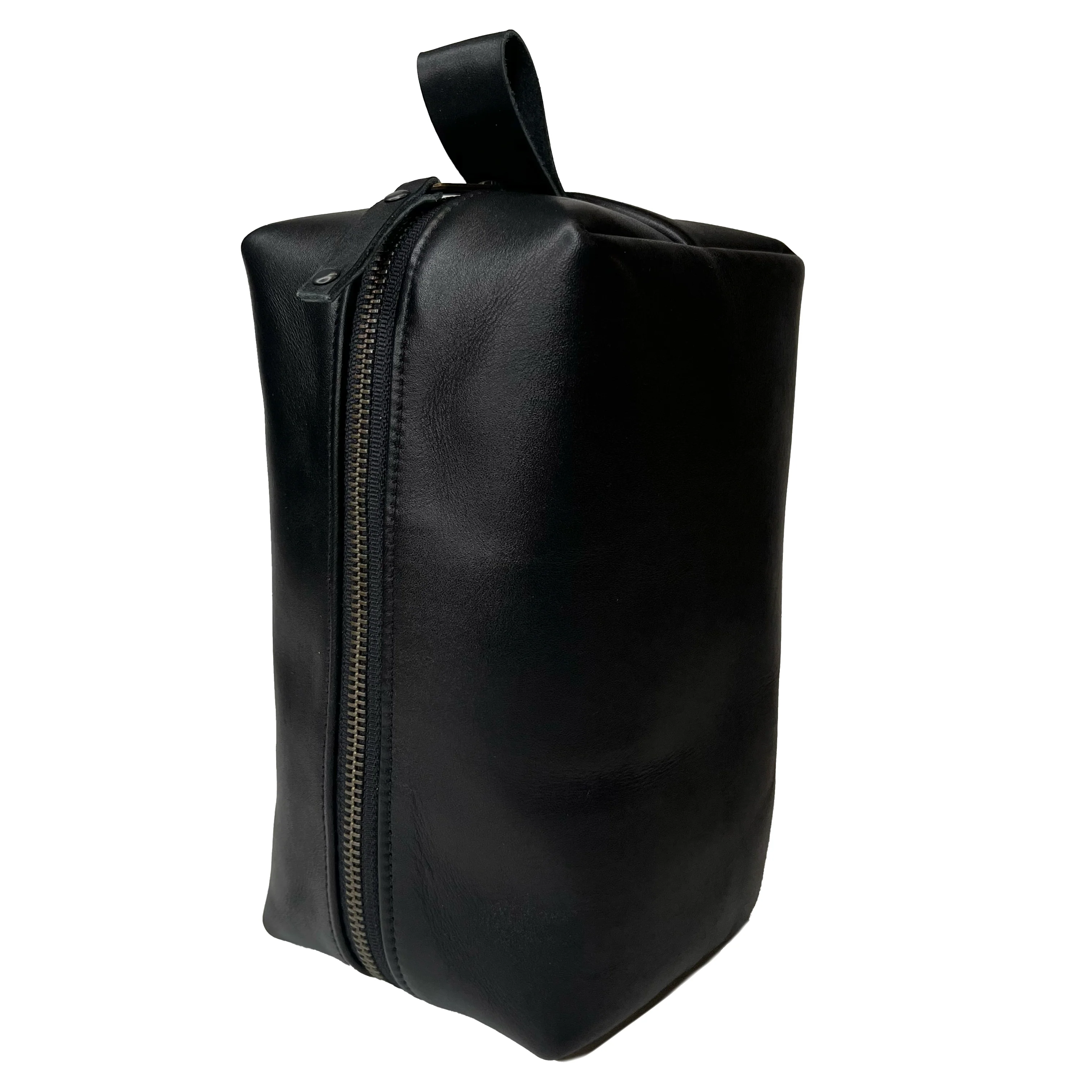 Dopp Kit / Horween Essex Rookery Leather x Buffalo Plaid Wax Canvas / Ships in 3-4 Weeks
