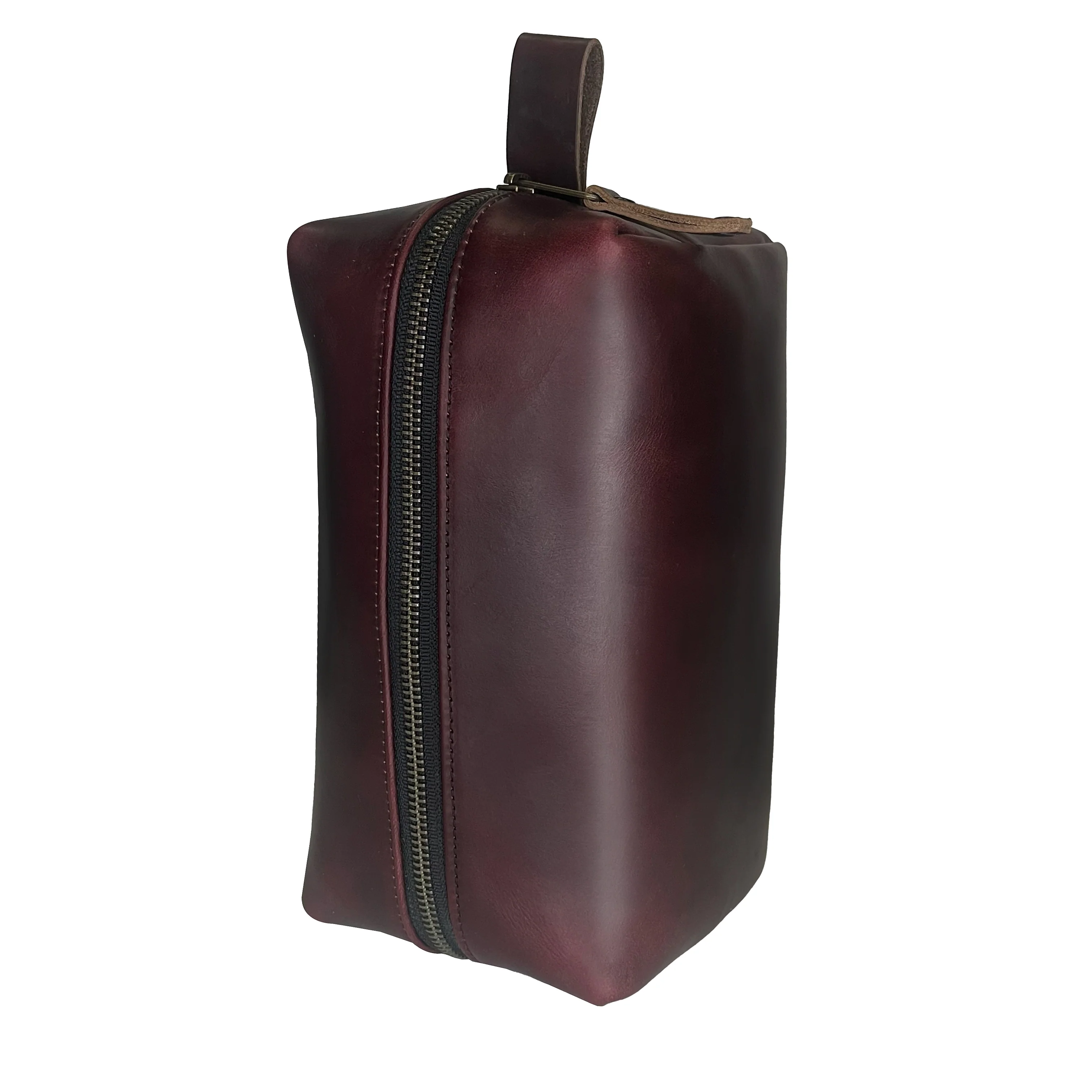 Dopp Kit / Horween Oxblood Chromexel® Leather x Japanese Train Conductor Denim
