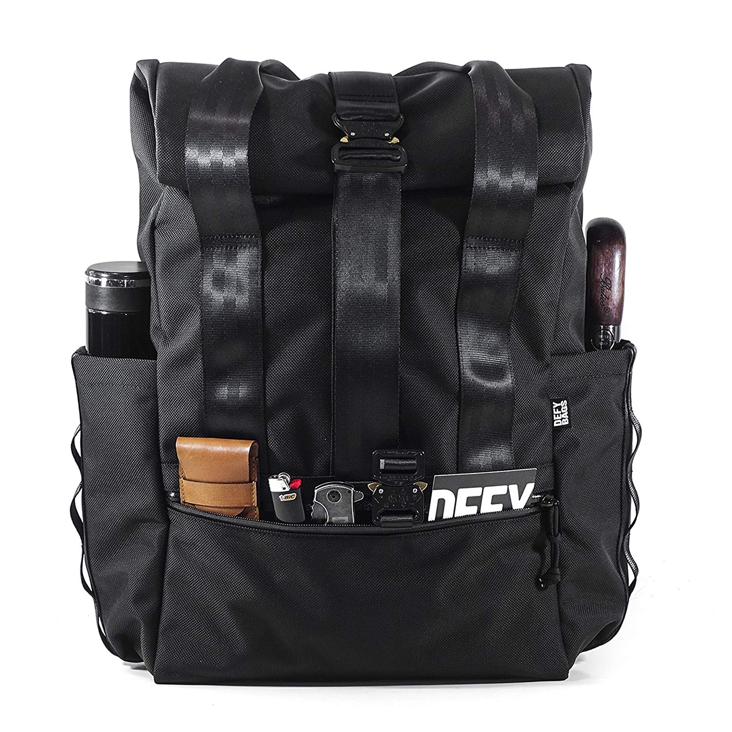 VerBockel Rolltop Backpack 2.0 'Un-Zipped' / Black Ballistic Nylon x ECOPAK™ EPX ’Fire Edition’ / Ships in 6-10 Weeks - Image 6